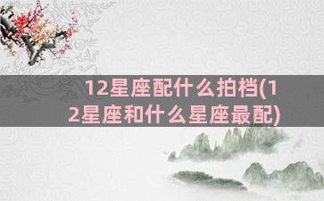 12星座配什么拍档(12星座和什么星座最配)