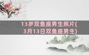 13岁双鱼座男生照片(3月13日双鱼座男生)