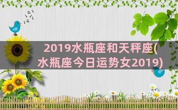 2019水瓶座和天秤座(水瓶座今日运势女2019)