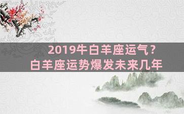 2019牛白羊座运气？白羊座运势爆发未来几年