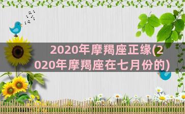 2020年摩羯座正缘(2020年摩羯座在七月份的)