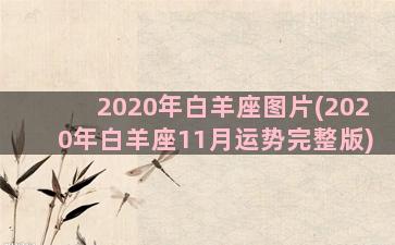 2020年白羊座图片(2020年白羊座11月运势完整版)