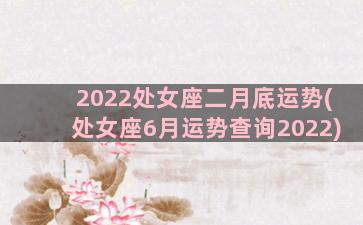 2022处女座二月底运势(处女座6月运势查询2022)