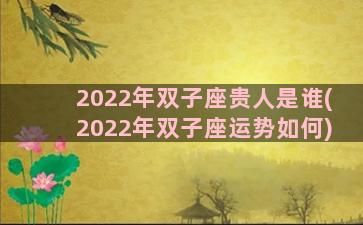 2022年双子座贵人是谁(2022年双子座运势如何)