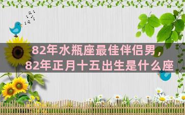 82年水瓶座最佳伴侣男，82年正月十五出生是什么座