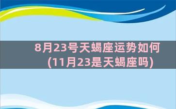 8月23号天蝎座运势如何(11月23是天蝎座吗)