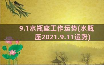 9.1水瓶座工作运势(水瓶座2021.9.11运势)