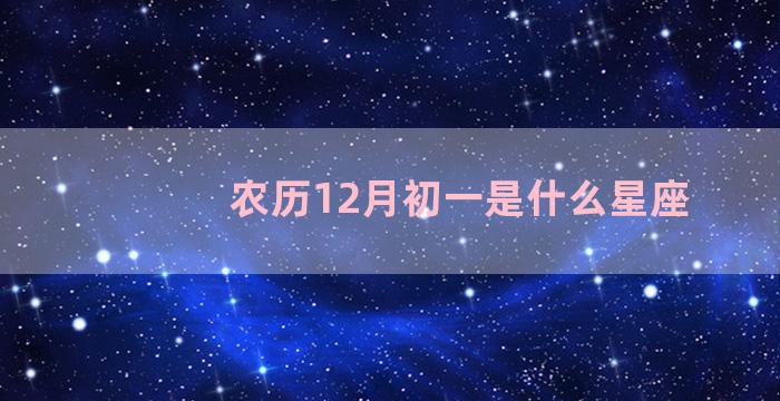 农历12月初一是什么星座