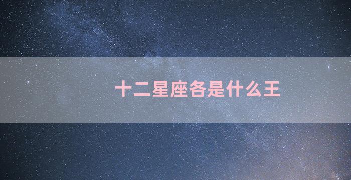 十二星座各是什么王