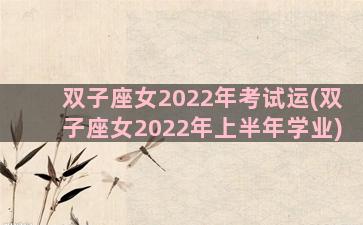 双子座女2022年考试运(双子座女2022年上半年学业)