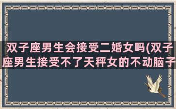 双子座男生会接受二婚女吗(双子座男生接受不了天秤女的不动脑子)