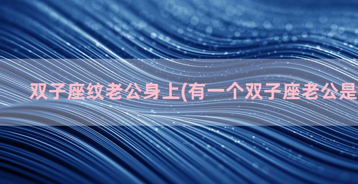 双子座纹老公身上(有一个双子座老公是什么体验)