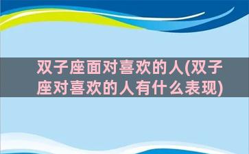 双子座面对喜欢的人(双子座对喜欢的人有什么表现)