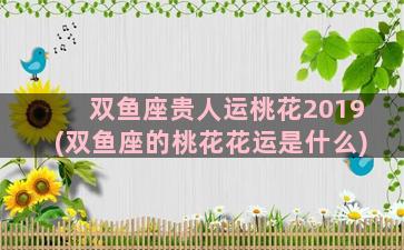 双鱼座贵人运桃花2019(双鱼座的桃花花运是什么)