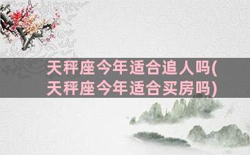 天秤座今年适合追人吗(天秤座今年适合买房吗)