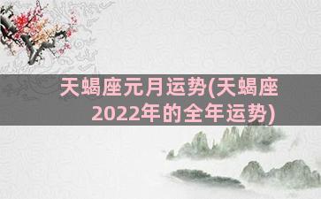 天蝎座元月运势(天蝎座2022年的全年运势)