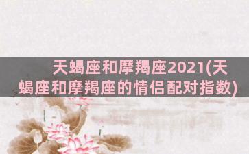 天蝎座和摩羯座2021(天蝎座和摩羯座的情侣配对指数)