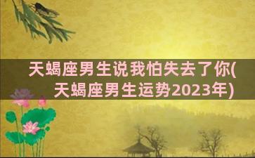 天蝎座男生说我怕失去了你(天蝎座男生运势2023年)