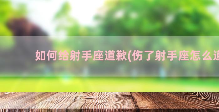 如何给射手座道歉(伤了射手座怎么道歉)