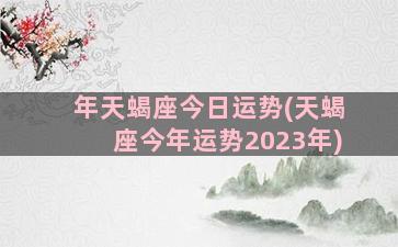 年天蝎座今日运势(天蝎座今年运势2023年)