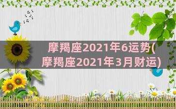 摩羯座2021年6运势(摩羯座2021年3月财运)