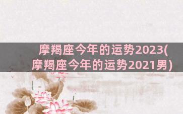 摩羯座今年的运势2023(摩羯座今年的运势2021男)