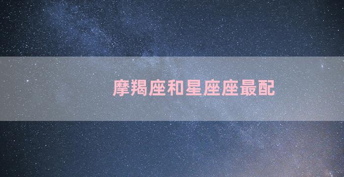 摩羯座和星座座最配