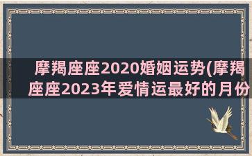 摩羯座座2020婚姻运势(摩羯座座2023年爱情运最好的月份)