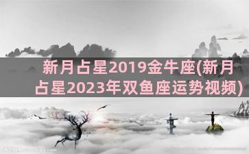 新月占星2019金牛座(新月占星2023年双鱼座运势视频)