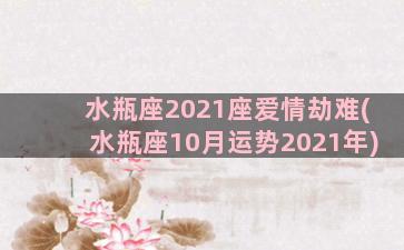 水瓶座2021座爱情劫难(水瓶座10月运势2021年)