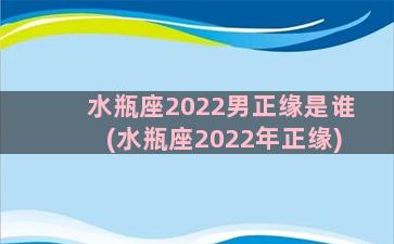 水瓶座2022男正缘是谁(水瓶座2022年正缘)