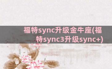 福特sync升级金牛座(福特sync3升级sync+)
