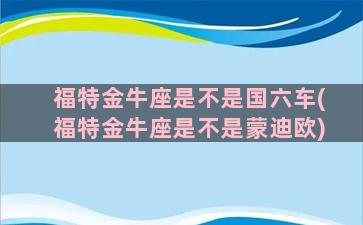 福特金牛座是不是国六车(福特金牛座是不是蒙迪欧)