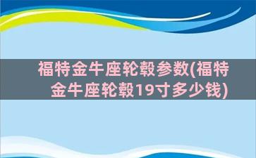 福特金牛座轮毂参数(福特金牛座轮毂19寸多少钱)